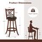 360° Swivel Upholstered Barstools Set Of 2 With Back And Footrest